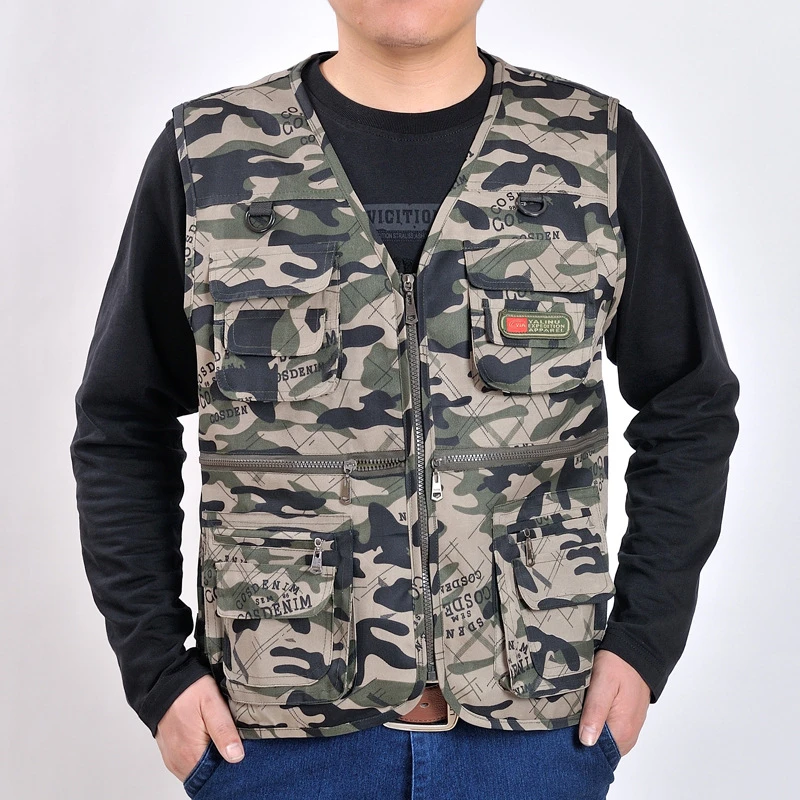 2018 new Vest men Outerwear Camouflage waistcoat Multi-pocket short style colete coat Asian size
2018 new Vest men Outerwear Camouflage waistcoat Multi-pocket short style colete coat Asian size
