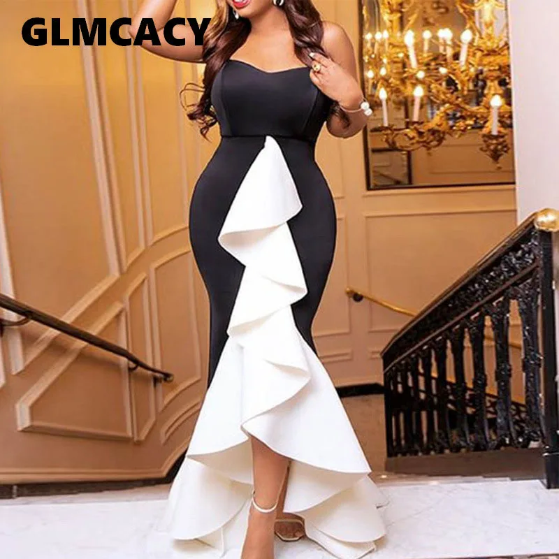 Plus Size Women Elegant Ruffles Black Long Party Dress 2019 Summer Vintage Formal Evening Maxi Dress Designer Runway Dress
Plus Size Women Elegant Ruffles Black Long Party Dress 2019 Summer Vintage Formal Evening Maxi Dress Designer Runway Dress