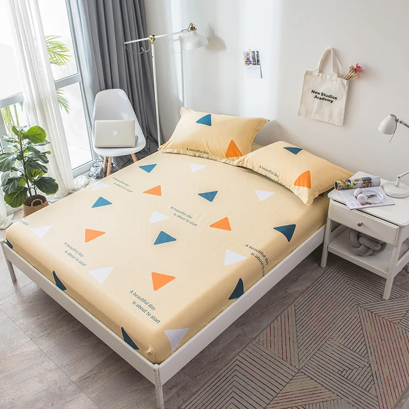 Fashion Beige Yellow Triangle Geometric Fitted Sheet Twin Full Queen Size Bed Sheet with Elastic Band 100% Cotton Mattress Cover
Fashion Beige Yellow Triangle Geometric Fitted Sheet Twin Full Queen Size Bed Sheet with Elastic Band 100% Cotton Mattress Cover
