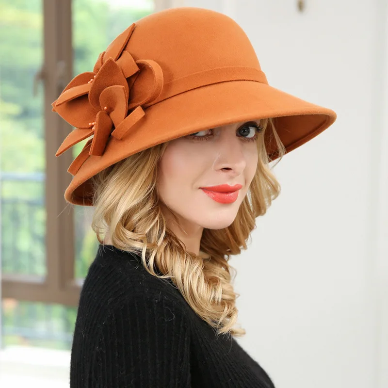 Шляпа фетровая Женская в британском стиле элегантная шляпа для церкви и отдыха