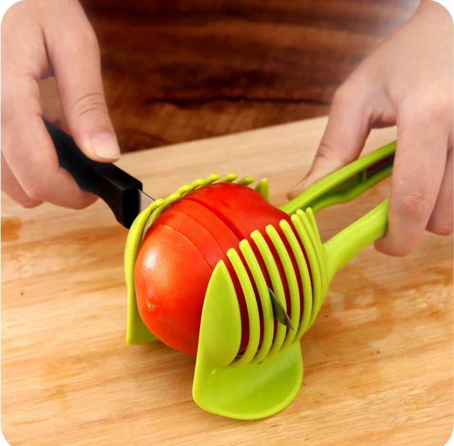 

Plastic Potato Slicer Onion Tomato Cutter Vegetable Fruit Shreadders Lemon Cutting Holder Kitchen Accessories Gadgets Tool