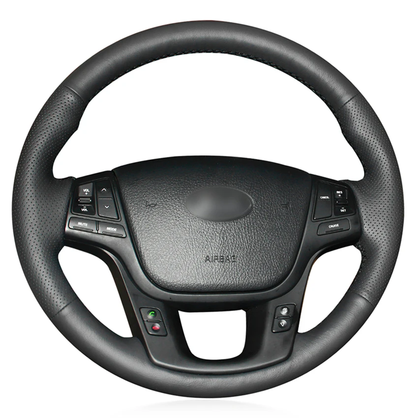 Black PU Faux Leather DIY Hand-stitched Car Steering Wheel Cover for Kia Sorento 2009-2014 K7 Cadenza 2011-2015
Black PU Faux Leather DIY Hand-stitched Car Steering Wheel Cover for Kia Sorento 2009-2014 K7 Cadenza 2011-2015