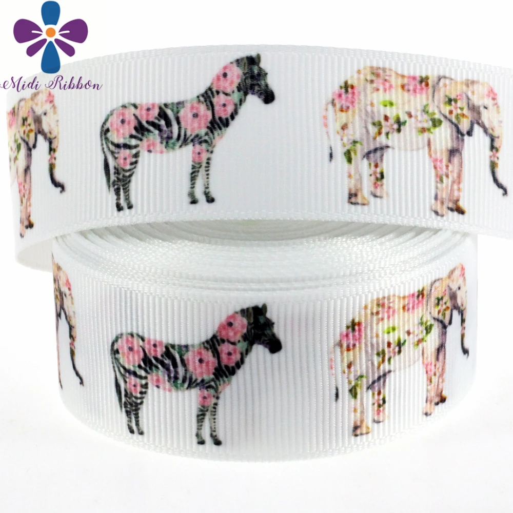 1"25mm Horse Elephant Flower Patterns Printed Grosgrain Ribbon Cute Animal Hair Band Making 10yards/roll MD180403-75-13984
1"25mm Horse Elephant Flower Patterns Printed Grosgrain Ribbon Cute Animal Hair Band Making 10yards/roll MD180403-75-13984