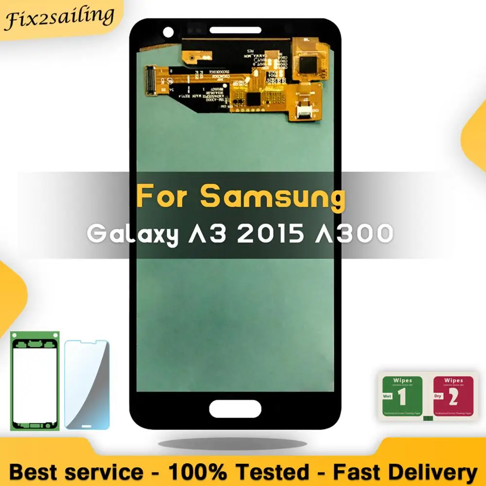 Супер AMOLED ЖК-дисплей для Samsung Galaxy A3 2015 A300 A300H A300F A300FU сенсорный экран дигитайзер