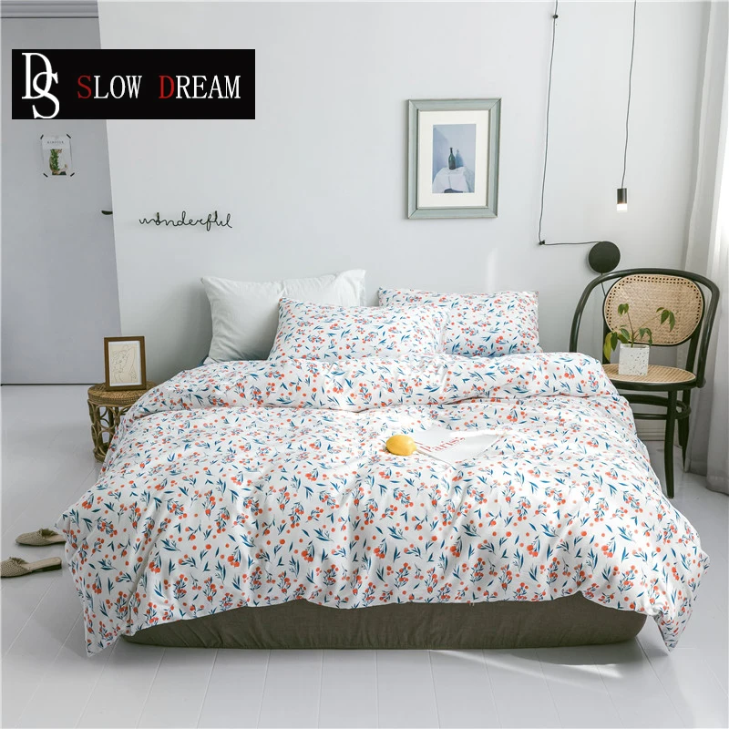 SLOWDREAM Nortic Summer Flower Bedding Set Double Cover Set Flat Sheet Decor Home Textiles Pillowcase Bed Linens 2019 Hot Sale
SLOWDREAM Nortic Summer Flower Bedding Set Double Cover Set Flat Sheet Decor Home Textiles Pillowcase Bed Linens 2019 Hot Sale