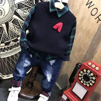 Baby autumn and winter set 2019 autumn new boy vest + plaid shirt + pants three-piece children's wild children's clothing set
Baby autumn and winter set 2019 autumn new boy vest + plaid shirt + pants three-piece children's wild children's clothing set