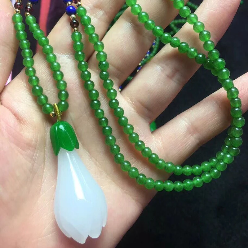Dropshipping Natural Stone Pendants Magnolia Pendant With Green Beads Sweater Chain Necklace For Women Flower Fashion Jewelry
Dropshipping Natural Stone Pendants Magnolia Pendant With Green Beads Sweater Chain Necklace For Women Flower Fashion Jewelry