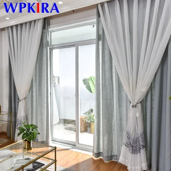 Linen drapes Curtains Grey Cloth For living room Plant Floral Voile Sheer Tulle for Kitchen Door Window Home Decor WP065-30
Linen drapes Curtains Grey Cloth For living room Plant Floral Voile Sheer Tulle for Kitchen Door Window Home Decor WP065-30