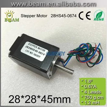 4.6V 1.8degree 45mm 0.67A 0.95kg.cm NEMA11 4Leads Bipolar 28HS45-0674 cheap 2 phase 28mm small stepper motor Free shipping
4.6V 1.8degree 45mm 0.67A 0.95kg.cm NEMA11 4Leads Bipolar 28HS45-0674 cheap 2 phase 28mm small stepper motor Free shipping