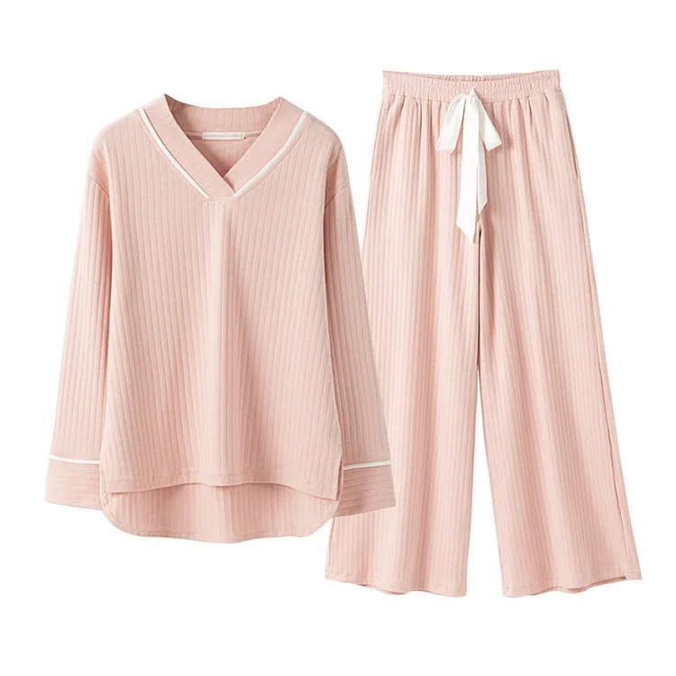 ZDFURS * Spring Cotton Knitting Wide Leggings Suit Womens Pyjamas Sleepwear Female Pijama Home Suit Clothes Pregnant Women
ZDFURS * Spring Cotton Knitting Wide Leggings Suit Womens Pyjamas Sleepwear Female Pijama Home Suit Clothes Pregnant Women