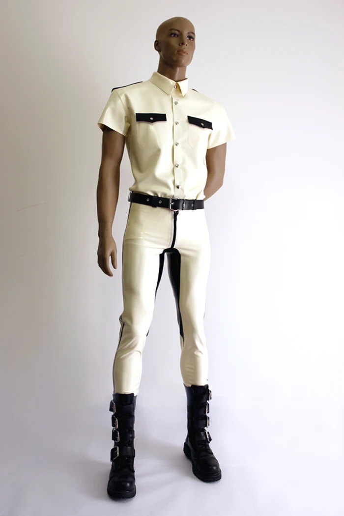 0.4MM Thickness Latex Catsuit Uniform Latex Rubber Cosplay Suit Shirt With Long Pants With Belt
0.4MM Thickness Latex Catsuit Uniform Latex Rubber Cosplay Suit Shirt With Long Pants With Belt