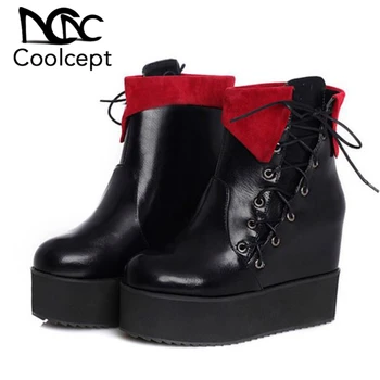 CoolCept Plus Size 30-47 British Style Women Wedges Boots Lace Up High Platform Winter Ankle Boots Warm Fur Shoes Women Footwear
CoolCept Plus Size 30-47 British Style Women Wedges Boots Lace Up High Platform Winter Ankle Boots Warm Fur Shoes Women Footwear