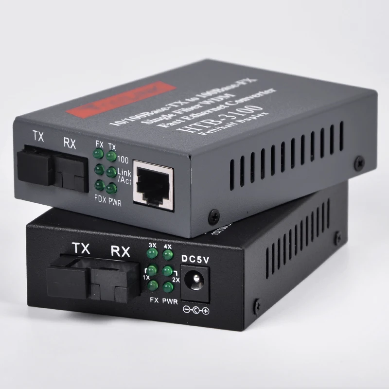 2Pcs 10/100Mbps 1Port and 4Ports Ethernet to Fiber Media Converters for IP cameras, Working distance 25Km, 1Pair
2Pcs 10/100Mbps 1Port and 4Ports Ethernet to Fiber Media Converters for IP cameras, Working distance 25Km, 1Pair