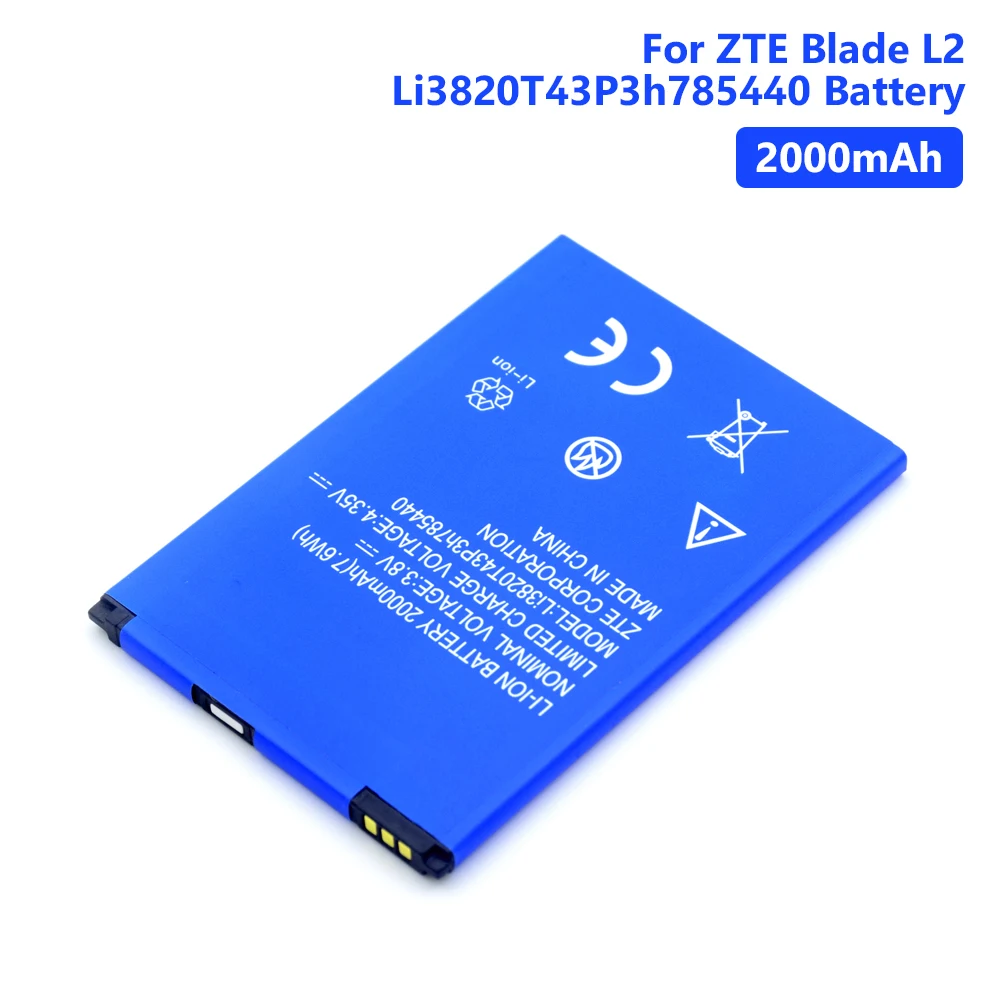Rechargeable Lithium Batteries Li3822T43P8h725640 Battery For ZTE Blade L370 Replacement 2000mAh Polymer Phone Bateria
Rechargeable Lithium Batteries Li3822T43P8h725640 Battery For ZTE Blade L370 Replacement 2000mAh Polymer Phone Bateria