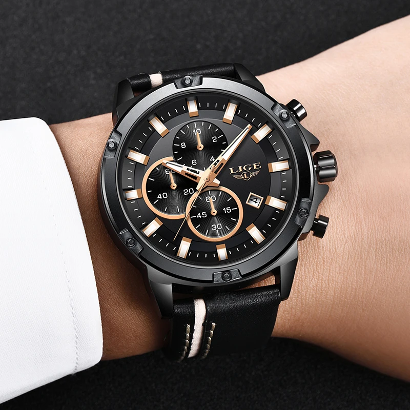 LIGE New Watch For Men Waterproof Sport Chronograph Date Quartz Watches Mens Luxury Business Black Leather Luminous Wristwatches
LIGE New Watch For Men Waterproof Sport Chronograph Date Quartz Watches Mens Luxury Business Black Leather Luminous Wristwatches