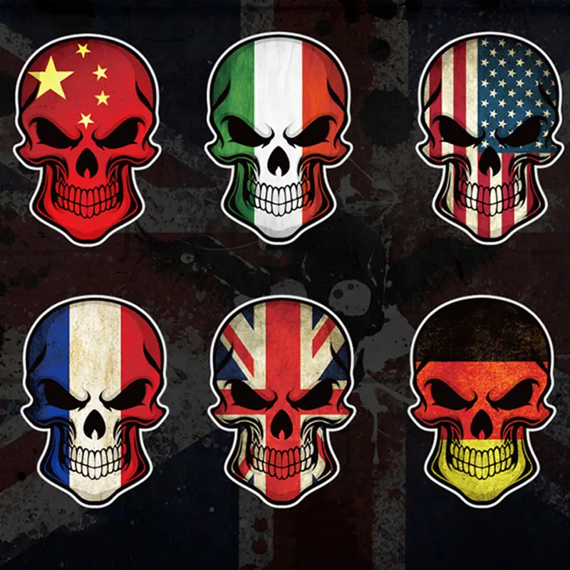 China America Italy France England Germany National Flag Skull Car Stickers Emblem Decals for BMW Audi Honda Toyota Honda Ford
China America Italy France England Germany National Flag Skull Car Stickers Emblem Decals for BMW Audi Honda Toyota Honda Ford