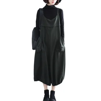 Winter New woolen bib pants Women large size pants Jumpsuit Women's loose Casual Sling wide leg pants Siamese pants Black F022
Winter New woolen bib pants Women large size pants Jumpsuit Women's loose Casual Sling wide leg pants Siamese pants Black F022