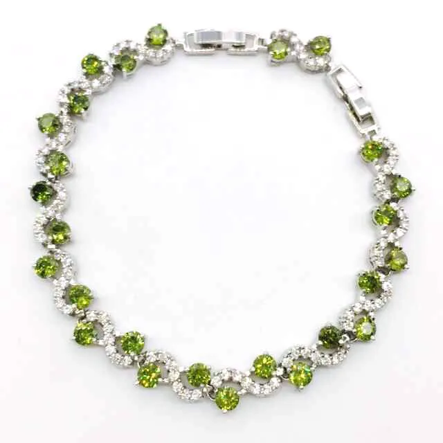 Gems Sterling Silver color Jewelry Charming olive color Chain Bracelets & Bangle For Women Free shipping
Gems Sterling Silver color Jewelry Charming olive color Chain Bracelets & Bangle For Women Free shipping