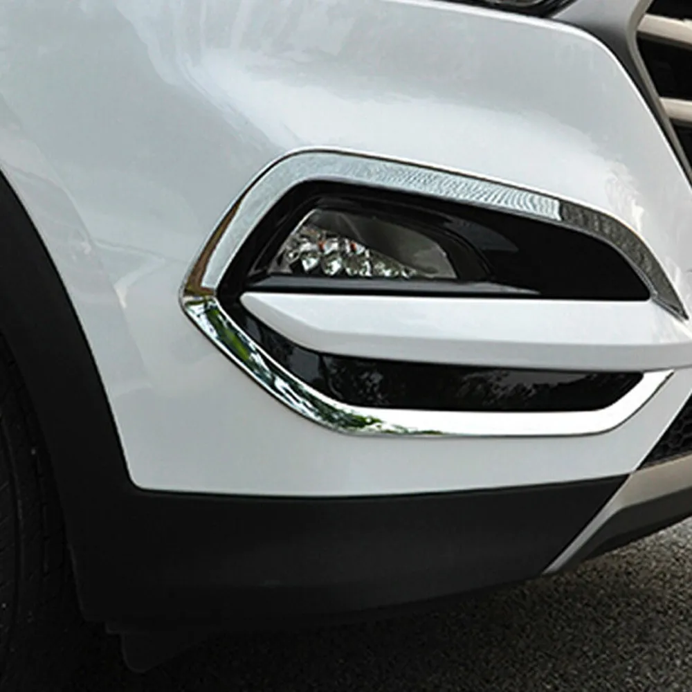 

For Hyundai Tucson 2016 2017 2018 ABS Chrome Front Fog light Lamp Cover Trim Foglight Lamp Shade Frame Foglight Bezel Decoration