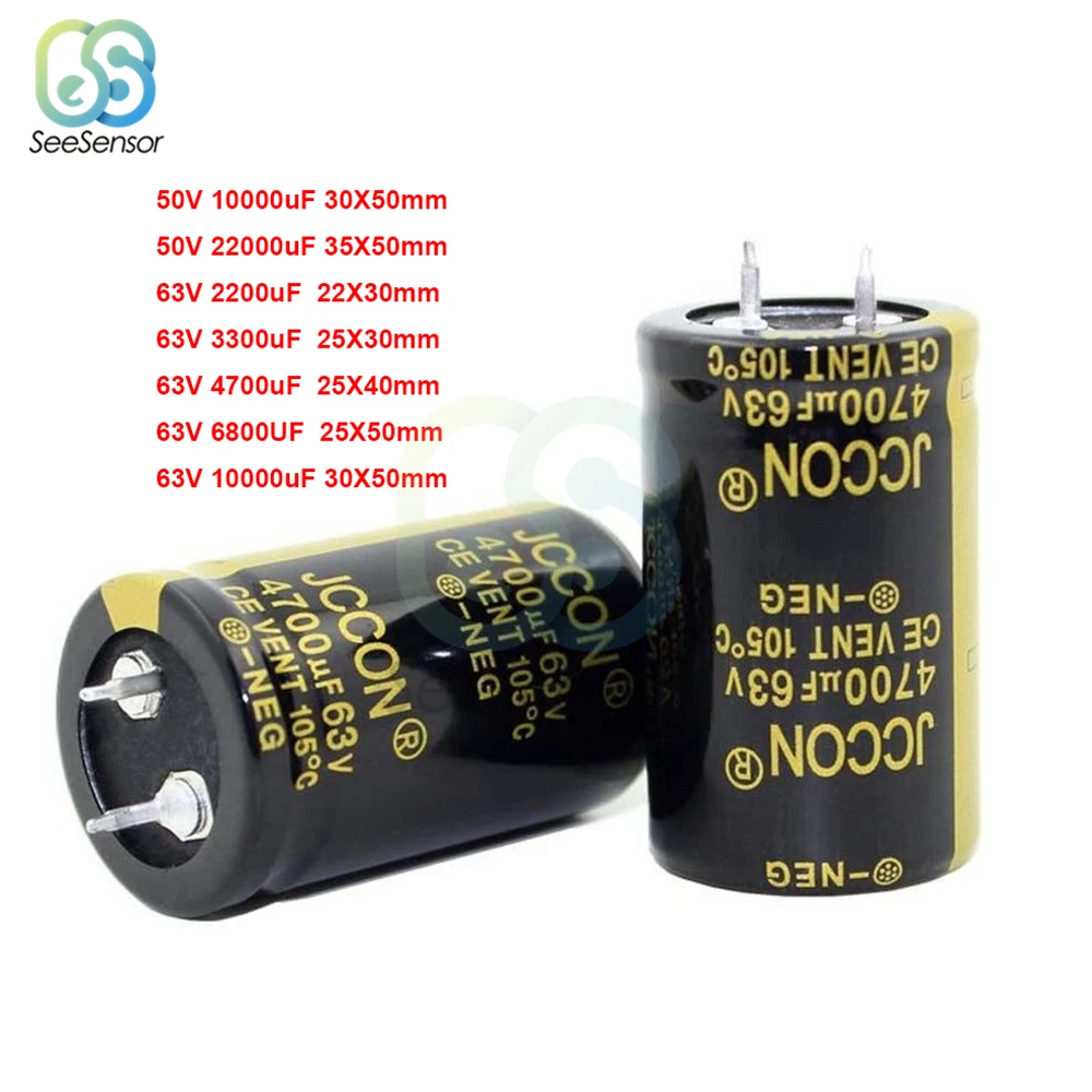 50V 63V Electrolytic Capacitor for Audio Amplifier Inverter Power 2200UF 3300UF 4700UF 6800UF 10000UF 22000UF 47000UF
50V 63V Electrolytic Capacitor for Audio Amplifier Inverter Power 2200UF 3300UF 4700UF 6800UF 10000UF 22000UF 47000UF