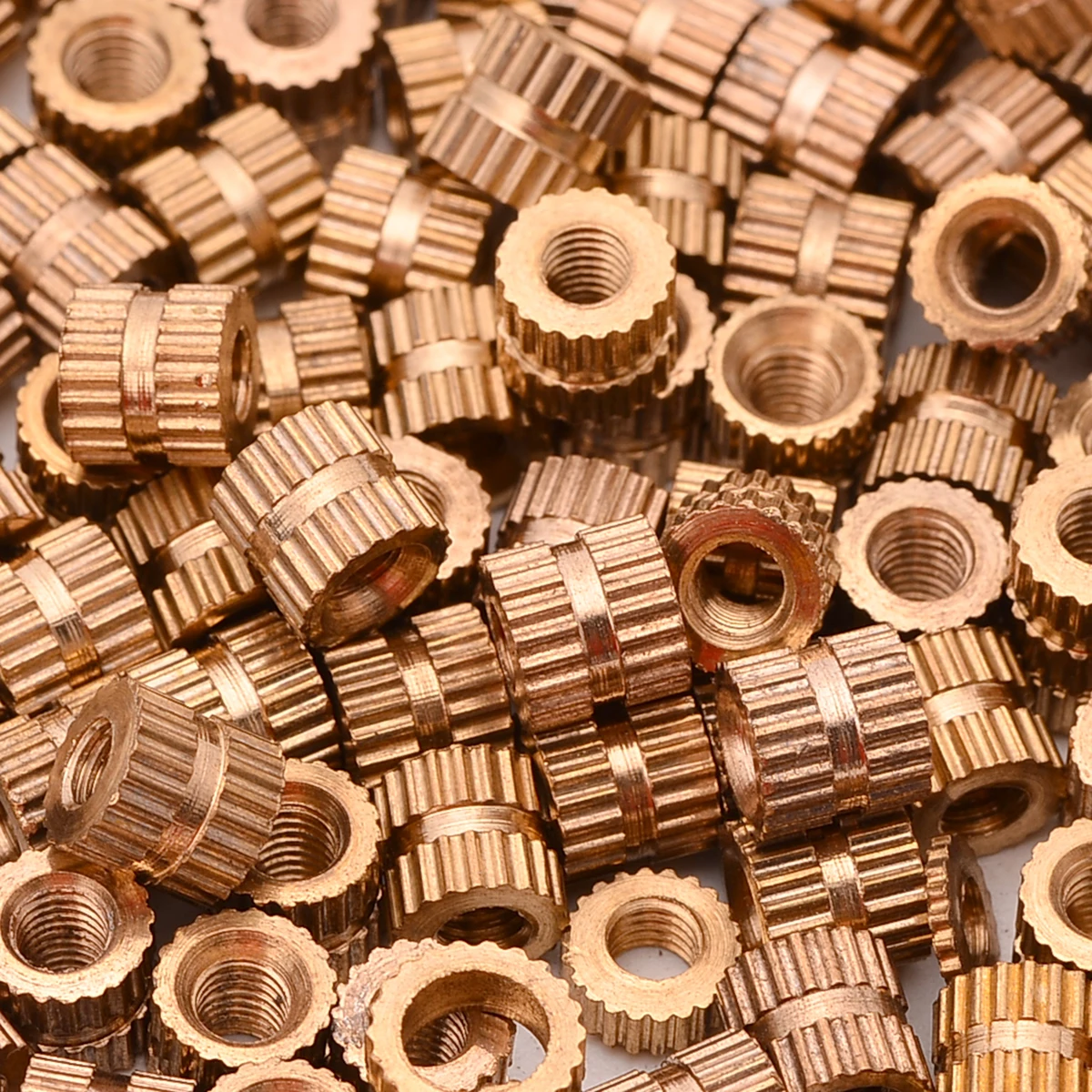 100Pcs M3x6mm Threaded Round Brass Knurl Thread Insert Nuts Brass Tone .y 100Pcs M3x6mm Threaded Round Brass Knurl Thread Insert Nuts Brass Tone .y