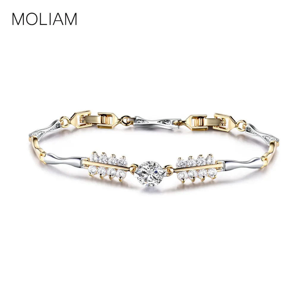 MOLIAM Cubic Zirconia Crystal CZ Zircon Bracelets Women Silver/Gold-Color Bangle with Extender Chain Jewelry Wholesale MLL130
MOLIAM Cubic Zirconia Crystal CZ Zircon Bracelets Women Silver/Gold-Color Bangle with Extender Chain Jewelry Wholesale MLL130