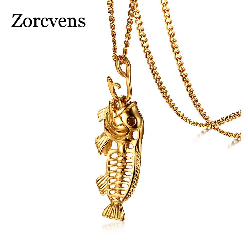 ZORCVENS Big Fish Bone Statement Necklaces Gold Color Stainless Steel Fishing Hippie Pendant Jewelry
ZORCVENS Big Fish Bone Statement Necklaces Gold Color Stainless Steel Fishing Hippie Pendant Jewelry