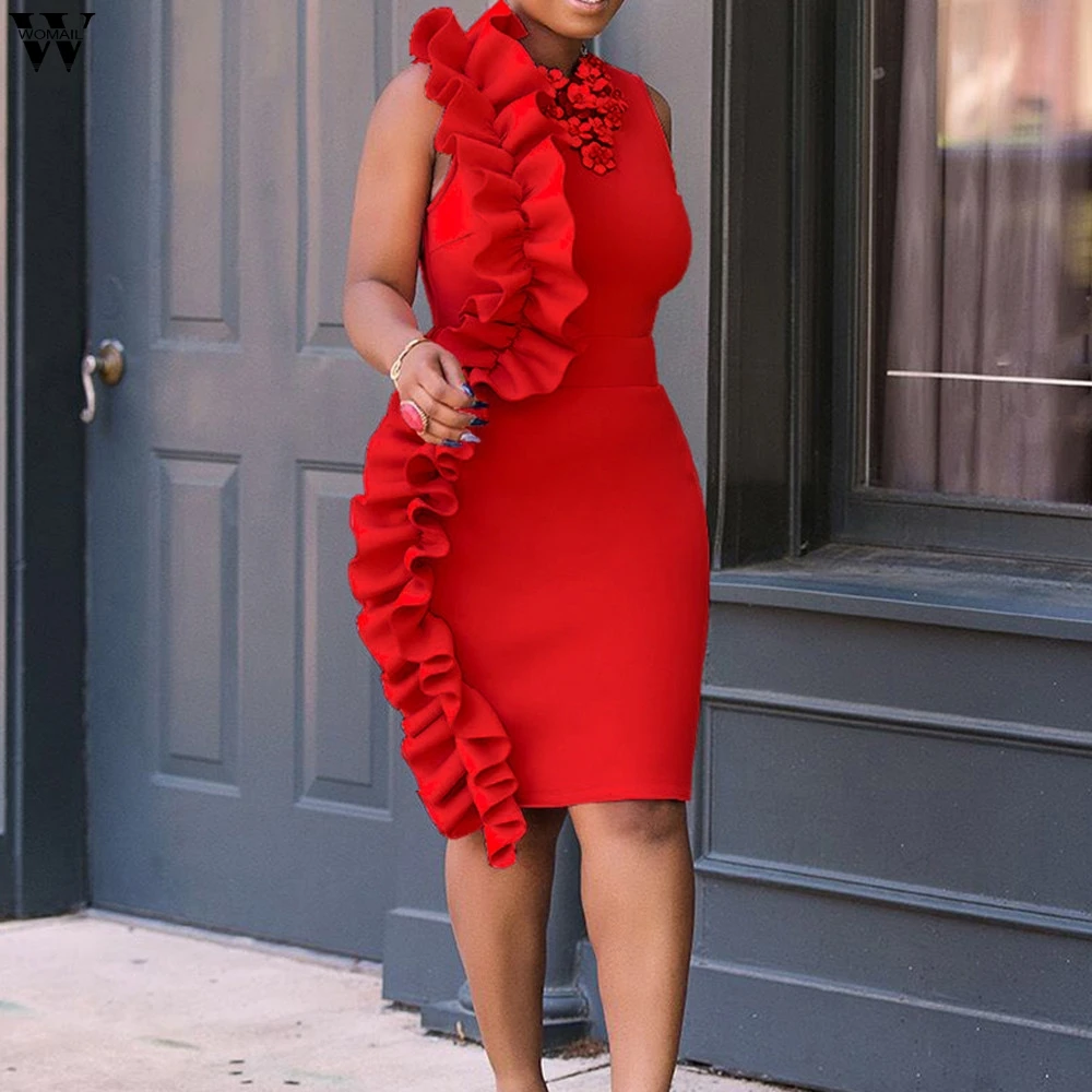 Women Plus Size Sexy Vintage Ruffled O-Neck Sleeveless Pencil Party Dress 2019 New Design Fashion Casual Slim Dress Jan24
Women Plus Size Sexy Vintage Ruffled O-Neck Sleeveless Pencil Party Dress 2019 New Design Fashion Casual Slim Dress Jan24