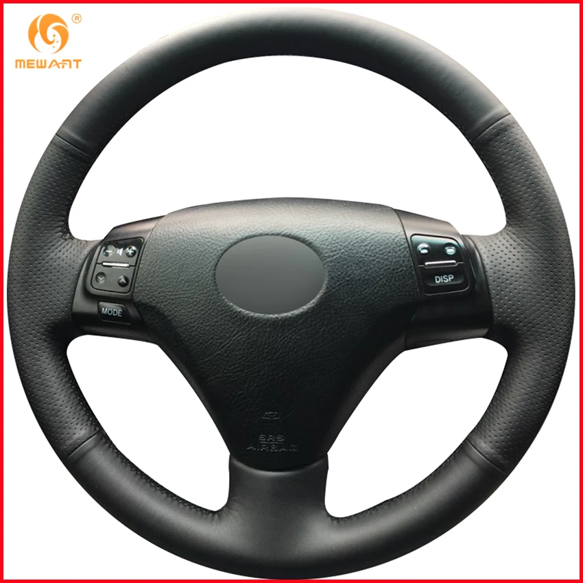 Фото MEWANT Black Genuine Leather Car Steering Wheel Cover for Lexus GS300 2004-2007 ES250 2005 Interior Accessories Parts | Автомобили и