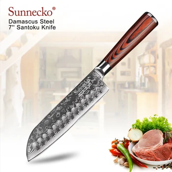 SUNNECKO 7" inch Santoku Knife Damascus Chef Knife Japanese VG10 Steel Blade Kitchen Knives Pakka Wood Handle Meat Cutting Tools
SUNNECKO 7" inch Santoku Knife Damascus Chef Knife Japanese VG10 Steel Blade Kitchen Knives Pakka Wood Handle Meat Cutting Tools