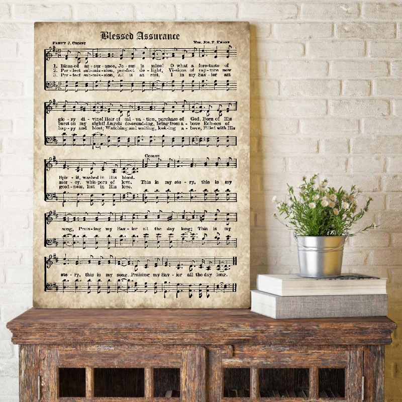 Blessed Assurance Wall Art Canvas Painting Pictures Vintage Sheet Music Posters and Prints Antique Hymn Quotes Home Wall Decor
Blessed Assurance Wall Art Canvas Painting Pictures Vintage Sheet Music Posters and Prints Antique Hymn Quotes Home Wall Decor