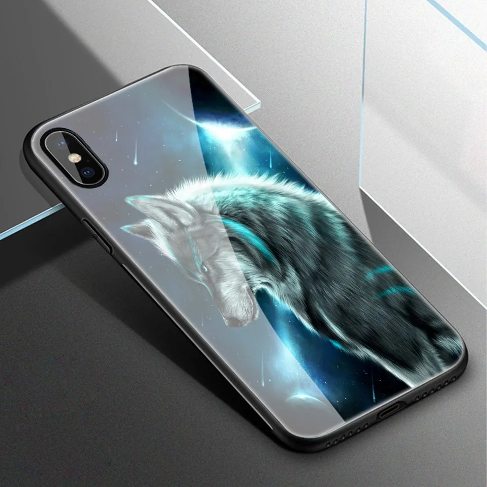 Luxury Tempered Glass Case For iPhone XS Max XR X Coque iPhone8 Silicone Pattern iPhonexs Phone Case For iPhone XS 6 6S 7 8 Plus (21)