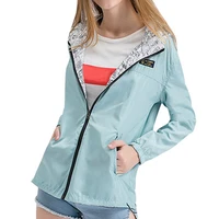 2018 Spring Autumn Women Basic Jacket Pocket Zipper Hooded Two Side Wear Cartoon Print Outwear Loose Coat Windbreaker Female image