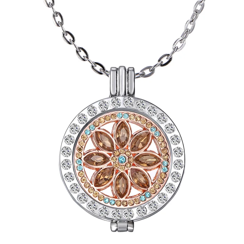 Generous Flower Brown Crystal Hollow My Coin Disc Necklace 35mm Openable Locket Pendant Necklaces Pretty Jewelry Gift
Generous Flower Brown Crystal Hollow My Coin Disc Necklace 35mm Openable Locket Pendant Necklaces Pretty Jewelry Gift