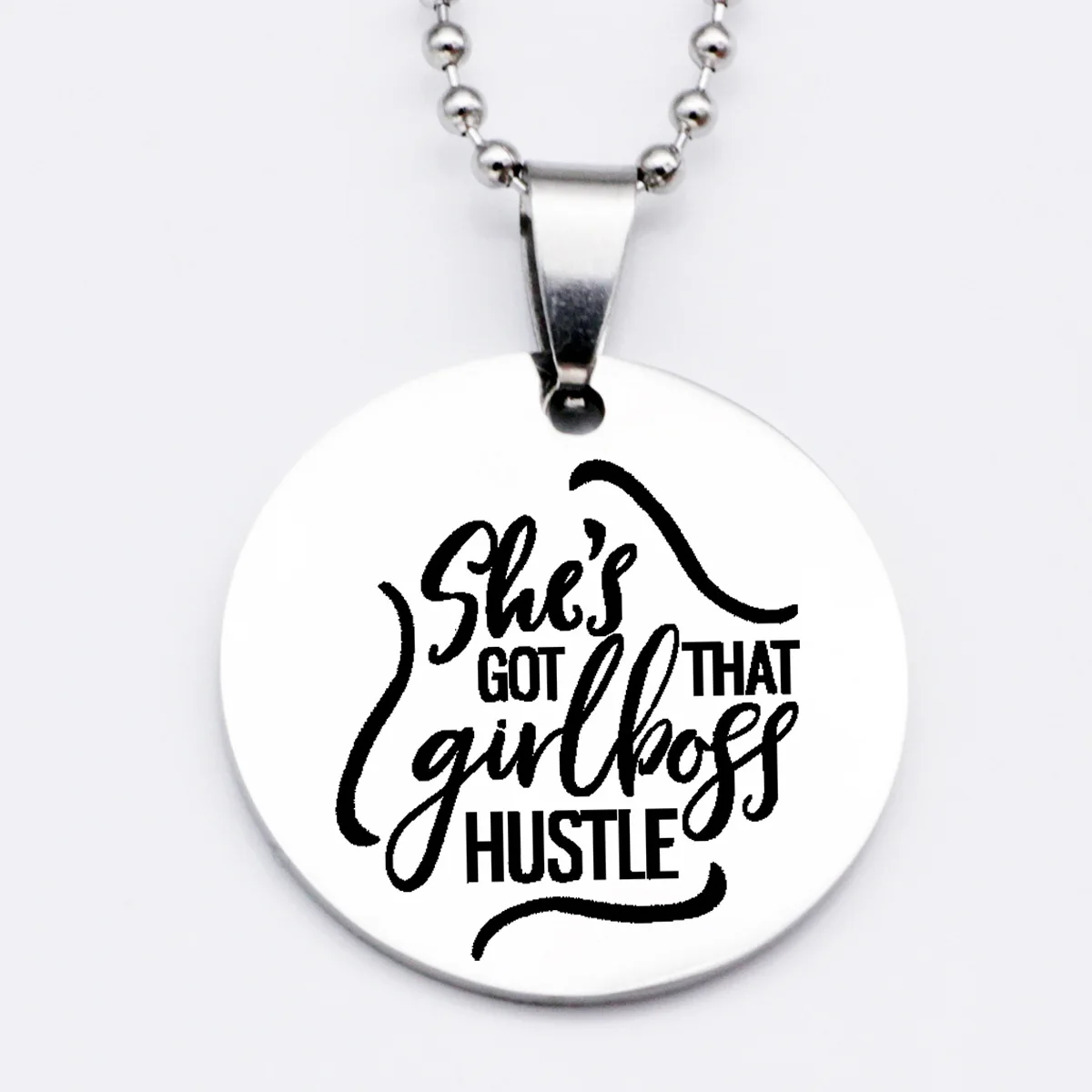 Yamily She's Got That Girlboss Hustle Engraved Charm Pendant necklace Round Stainless Steel pendant necklace women jewelry gift
Yamily She's Got That Girlboss Hustle Engraved Charm Pendant necklace Round Stainless Steel pendant necklace women jewelry gift