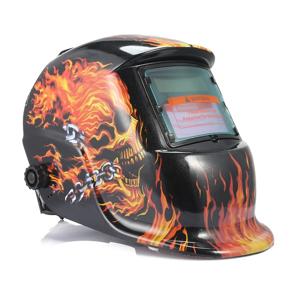 

Best Vivacious Skull Head Flame Solar Auto Darkening Welding Helmet Mask Cap Goggles Tool UV/IR Presevation