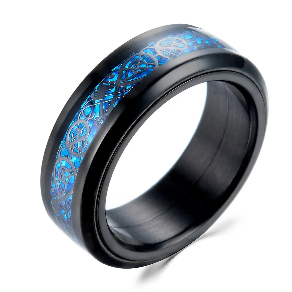 Мужской свадебный браслет черный из углеродного волокна с возможностью поворота