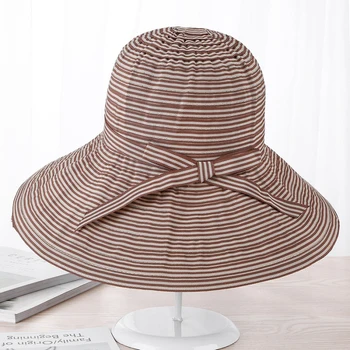 HT1624 2018 New Women Hats Summer Striped Cotton Panama Hats Ladies Packable Wide Brim Bucket Hats Female Beach Sun Hat Caps
HT1624 2018 New Women Hats Summer Striped Cotton Panama Hats Ladies Packable Wide Brim Bucket Hats Female Beach Sun Hat Caps