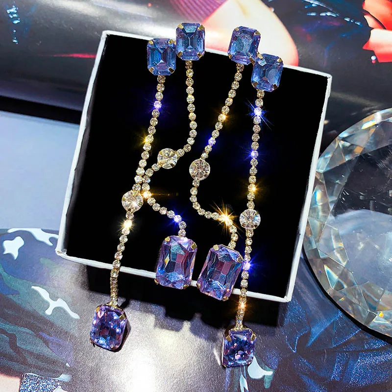 2019 Fashion Purple Big Crystal Drop Earrings For Women Party wedding Luxury Jewelry Korean Style Rhinestone Long Dangle Earring
2019 Fashion Purple Big Crystal Drop Earrings For Women Party wedding Luxury Jewelry Korean Style Rhinestone Long Dangle Earring
