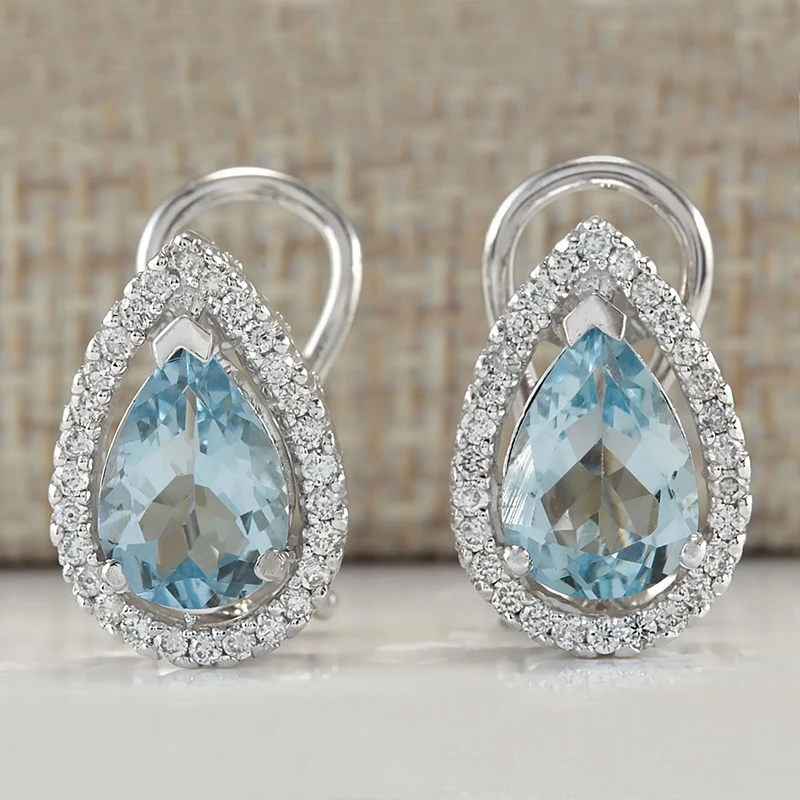 New Fashion Waterdrop Stud Earrings Silver Color Crystal Sky Blue Zircon Earring Women Ear Studs for Wedding Jewelry L4K168
New Fashion Waterdrop Stud Earrings Silver Color Crystal Sky Blue Zircon Earring Women Ear Studs for Wedding Jewelry L4K168