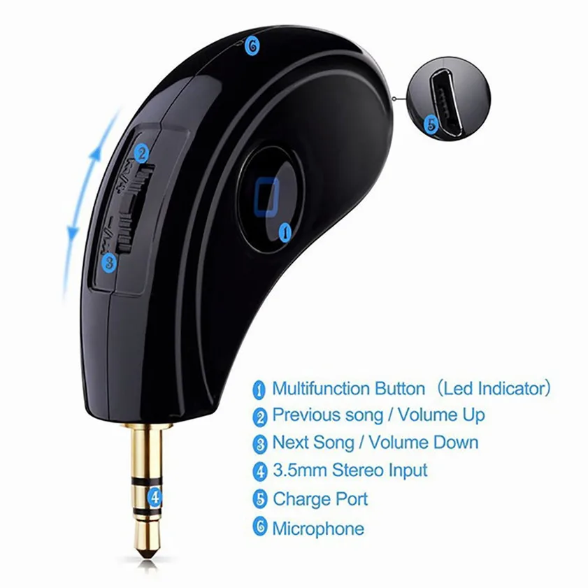 High Quality 3.5mm AUX Car Bluetooth 4.2 Receiver Speaker Music Streaming Audio Adapter Mic
High Quality 3.5mm AUX Car Bluetooth 4.2 Receiver Speaker Music Streaming Audio Adapter Mic