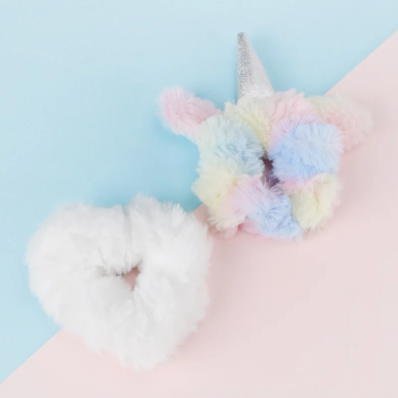 2 PCS/Lot Rainbow Velvet Scrunchie Coral fleece Hair Band Unicorn Silver Horn Elastic Hair Scrunchies Boutique Hair Accessories
2 PCS/Lot Rainbow Velvet Scrunchie Coral fleece Hair Band Unicorn Silver Horn Elastic Hair Scrunchies Boutique Hair Accessories