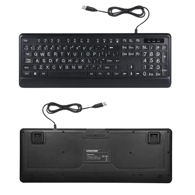Large Print Backlit Wired Keyboard USB Interface 104 Large Type Bold Easy To Read Keyboard For Tablet PC Backlight Large Type
Large Print Backlit Wired Keyboard USB Interface 104 Large Type Bold Easy To Read Keyboard For Tablet PC Backlight Large Type