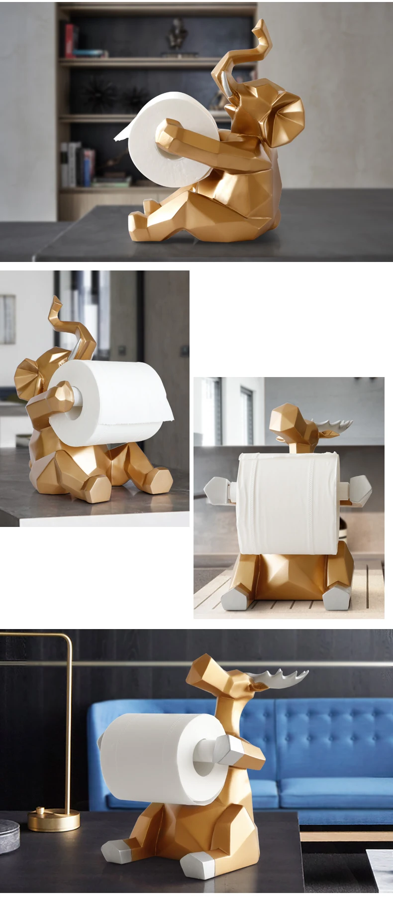 Résine Éléphant Cerf Sculpture D'art Moderne Statues Pour La Décoration Avec Boîte À Mouchoirs Animal Artisanat Décor À La Maison Porte-Serviettes Résine Éléphant Cerf Sculpture D'art Moderne Statues Pour La Décoration Avec Boîte À Mouchoirs Animal Artisanat Décor À La Maison Porte-Serviettes