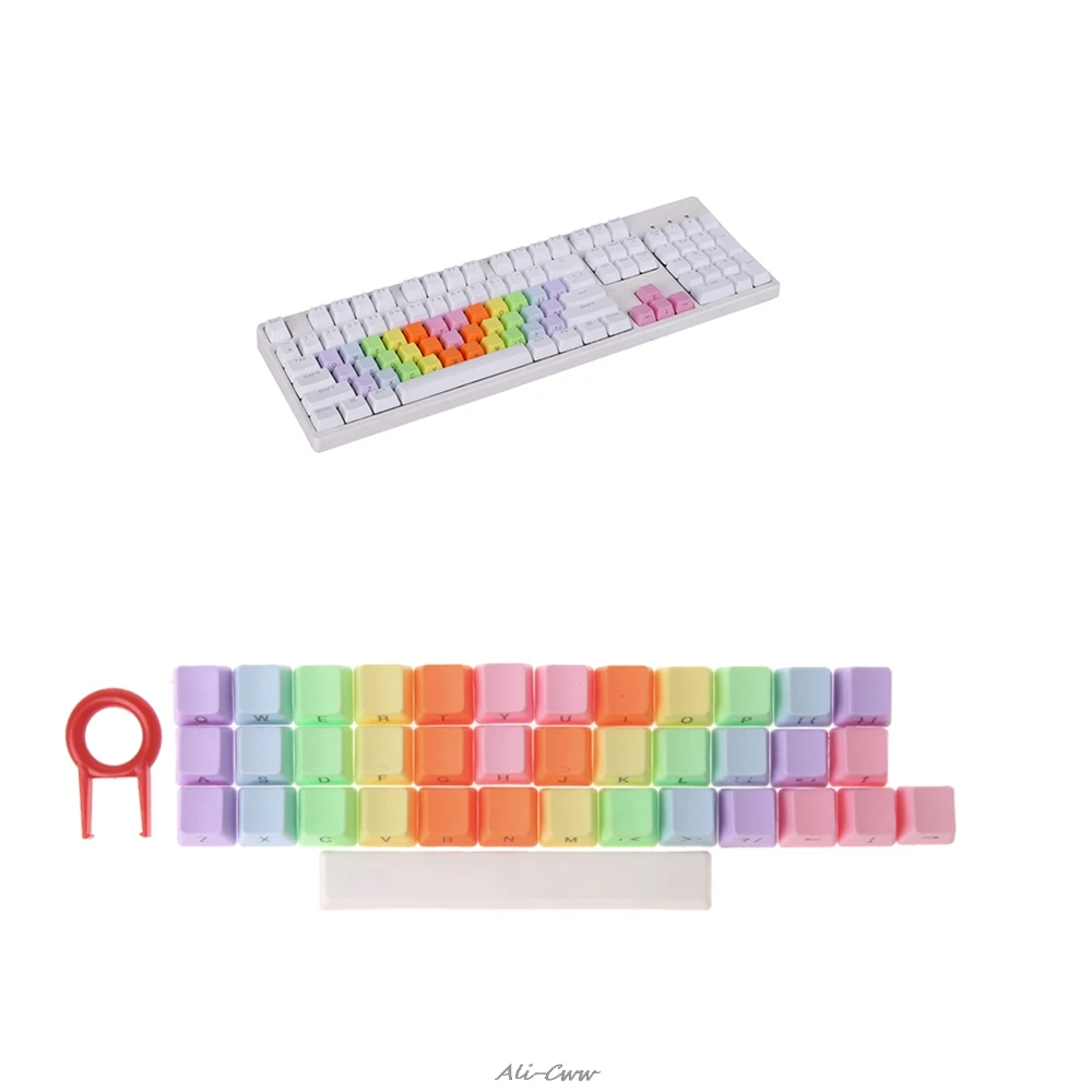 37 Rainbow keycaps Side-printed PBT OEM Profile plus Spacebar Keycap Remover Puller for Cherry MX mechanical keyboard
37 Rainbow keycaps Side-printed PBT OEM Profile plus Spacebar Keycap Remover Puller for Cherry MX mechanical keyboard