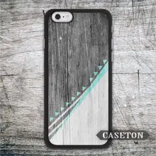 Mint White With Wood Case For iPhone 7 6 6s Plus 5 5s SE 5c and For iPod 5 High Quality Geometric Phone Cover