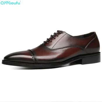 QYFCIOUFU New Brand Fashion Men Oxford Shoe Genuine Leather Fingertip Cap Black Brown Wedding Dress Shoes Party Male Formal Shoe
QYFCIOUFU New Brand Fashion Men Oxford Shoe Genuine Leather Fingertip Cap Black Brown Wedding Dress Shoes Party Male Formal Shoe