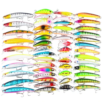 53pcs Hard Lures Set Artificial Minnow Fishing Lures Baits 7 Models Mixed Size 5-11.7cm Culter Bass Fishing Tackle Accessories
53pcs Hard Lures Set Artificial Minnow Fishing Lures Baits 7 Models Mixed Size 5-11.7cm Culter Bass Fishing Tackle Accessories
