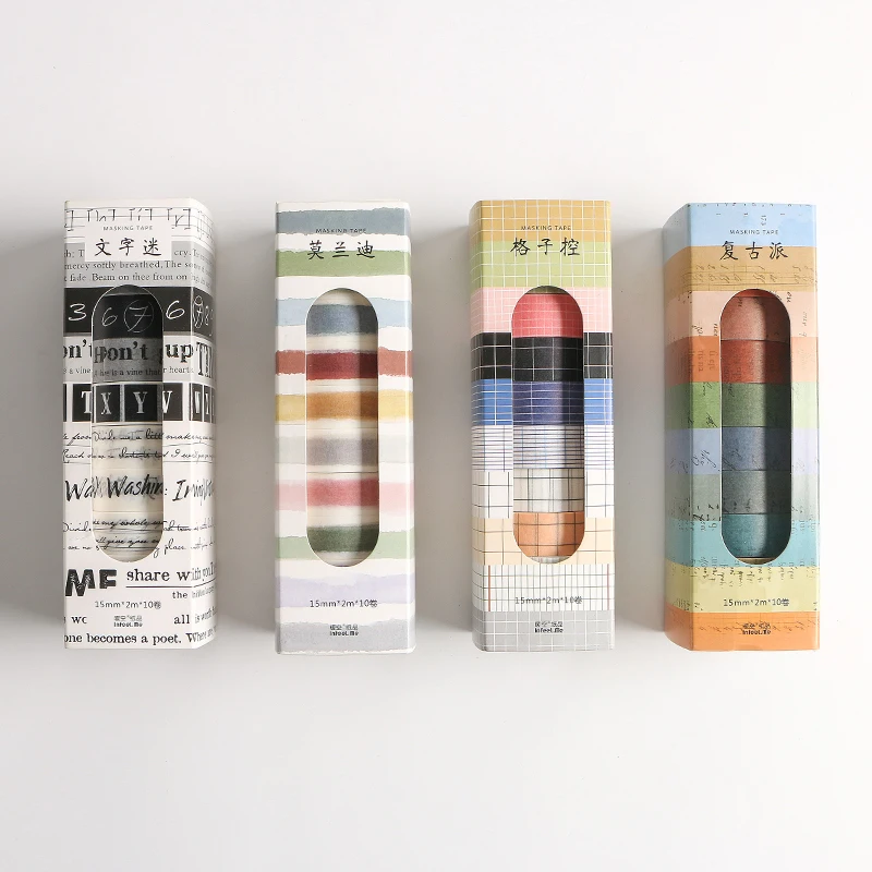 10pcs Vintage manuscript masking tape 15mm Retro Morandi color washi tapes stickers washitape Stationery school supplies F196
10pcs Vintage manuscript masking tape 15mm Retro Morandi color washi tapes stickers washitape Stationery school supplies F196