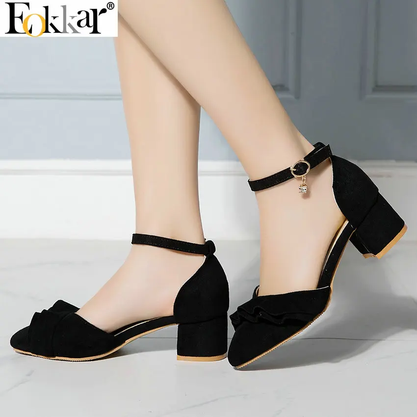 Eokkar 2019 Women Doesay Pumsp Ruffles Pointed Toe Square Heel Ankle Strap Women Pumps Shoes Elegant Ladies Pumps Big Size 34-45
Eokkar 2019 Women Doesay Pumsp Ruffles Pointed Toe Square Heel Ankle Strap Women Pumps Shoes Elegant Ladies Pumps Big Size 34-45